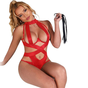 Body Rosso Sexy Harness Halter per Look Seducenti ed Eleganti
